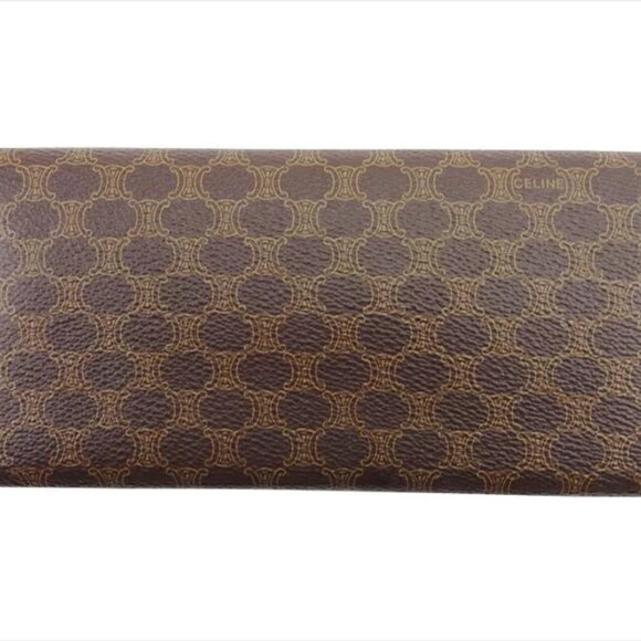 Celine long wallet macadam beige PVC x leather Authentic USED - Picture 2 of 11